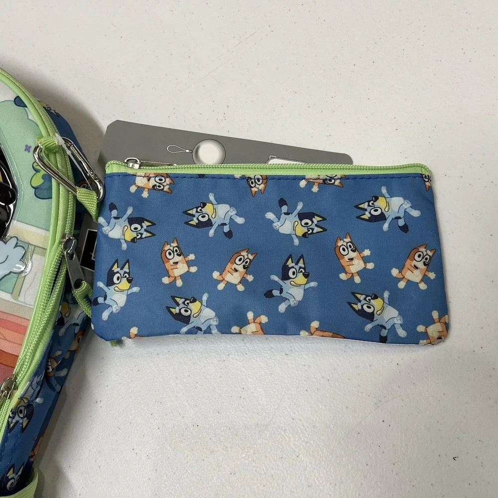 Bluey Character Backpack Set Lunch Bag Gadget Case Squish Ball Dangler School
